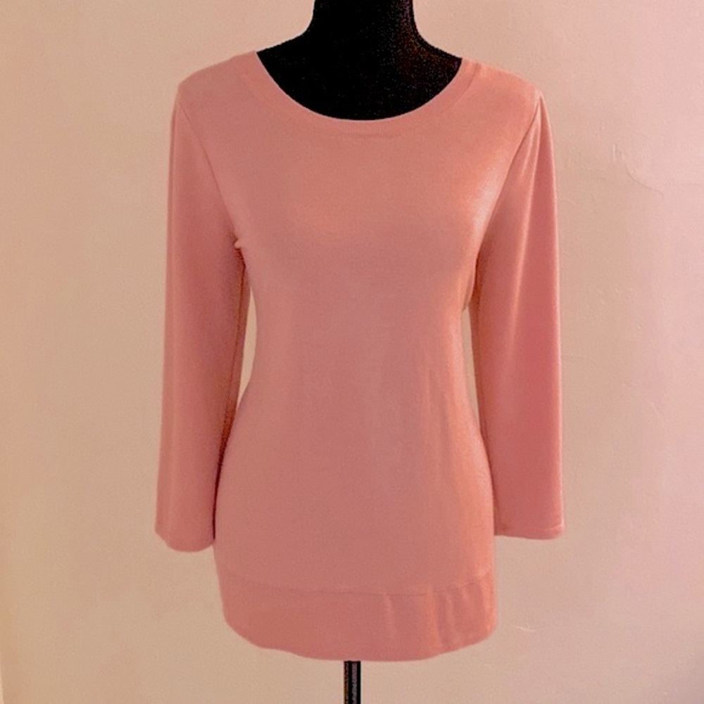 Cupio 3/4 Sleeve High Low Light Pink Top Size Medium - Picture 4 of 16